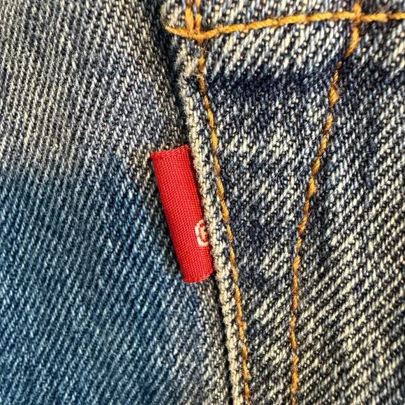 Vintage 90s LEVIS 501 Straight Leg Button Fly Denim Blue Jeans 36 x 32 - Picture 11 of 15
